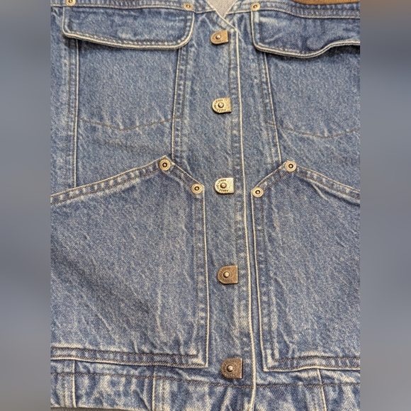 Harley Davidson Vintage Denim Vest 90's Biker Grudge Women's Size Medium - Picture 3 of 8